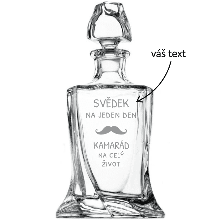 Dekorant Křišťálová karafa na whisky pro svědka KAMARÁD NA CELÝ ŽIVOT