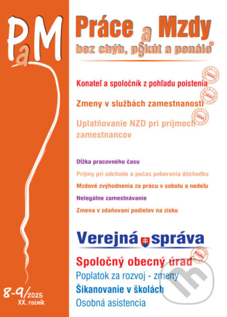 Práce a Mzdy bez chýb, pokút a penále č. 8-9 / 2025 - Konateľ a spoločník z pohľadu poistenia - Poradca s.r.o.