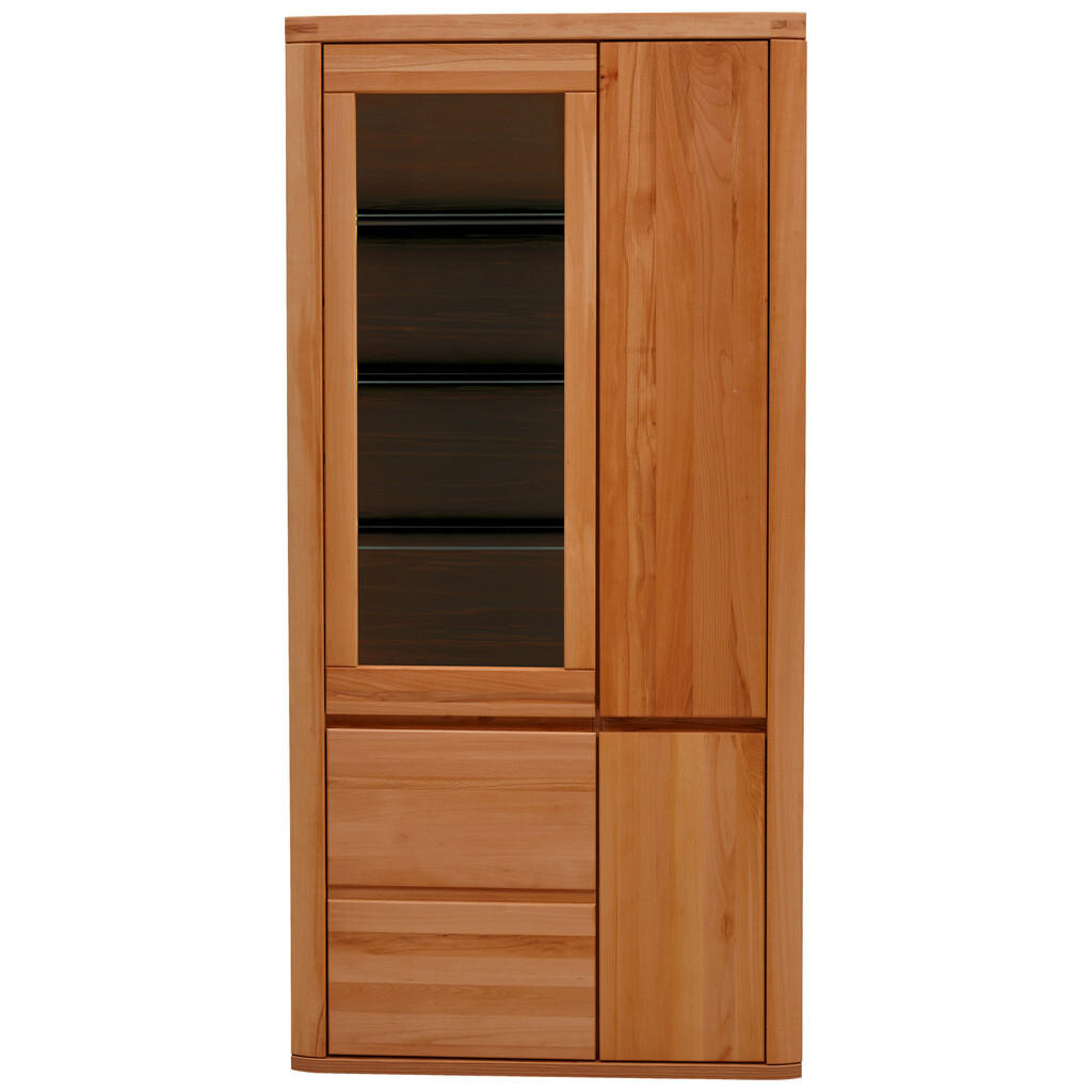 Voleo VITRÍNA, jádrový buk, jádrový buk, 98,4/203,6/37,7 cm