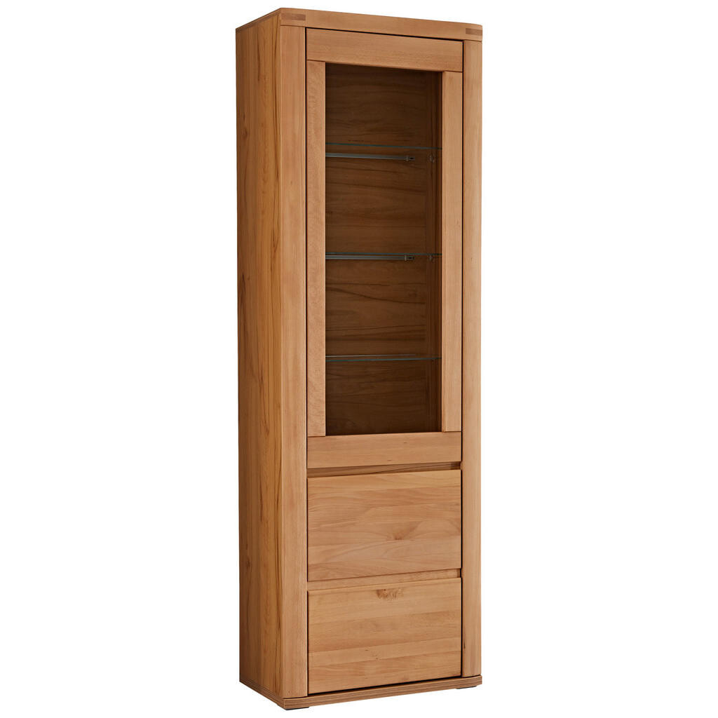 Voleo VITRÍNA, jádrový buk, jádrový buk, 66,4/203,6/37,7 cm