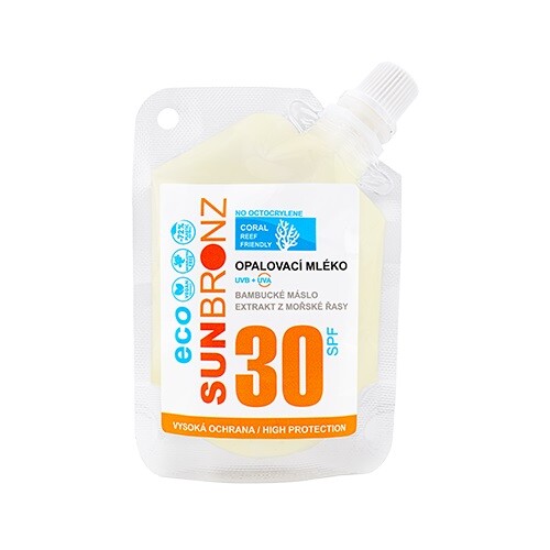 Vivaco Sunbronz Opalovací mléko SUN BRONZ SPF 30 - Coral Friendly cestovní balení 50 ml