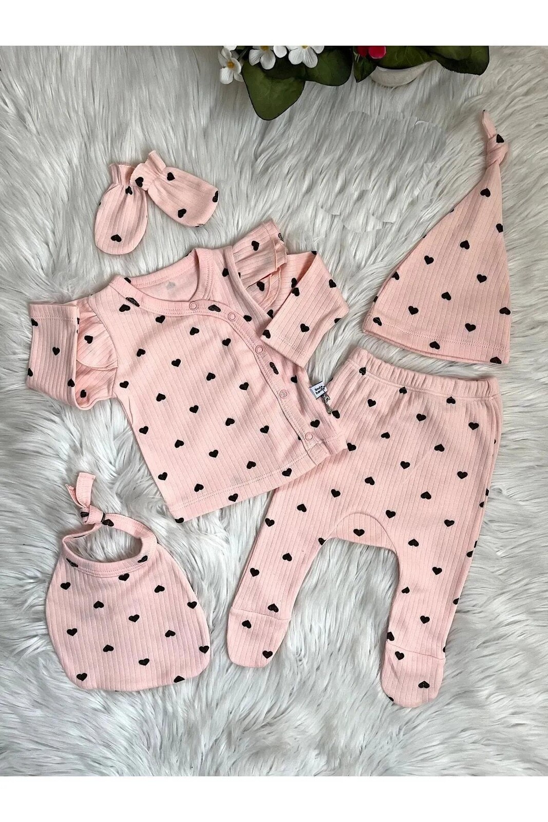 50334 Dewberry Newborn Unisex Baby Hospital Discharge Set-PINK