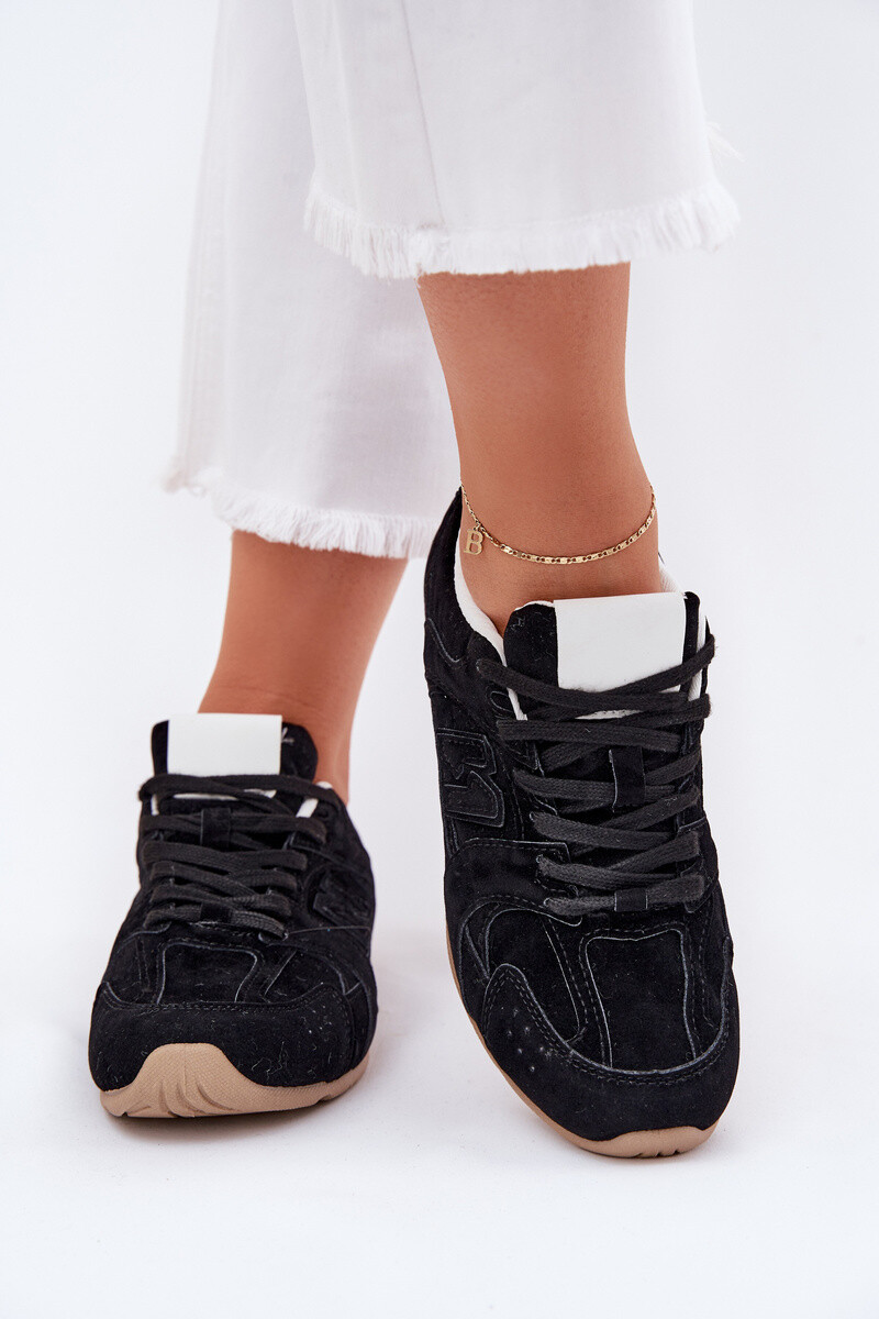 Boto Dámské Sportovní Boty Z Eko Semiše Černé Dorella