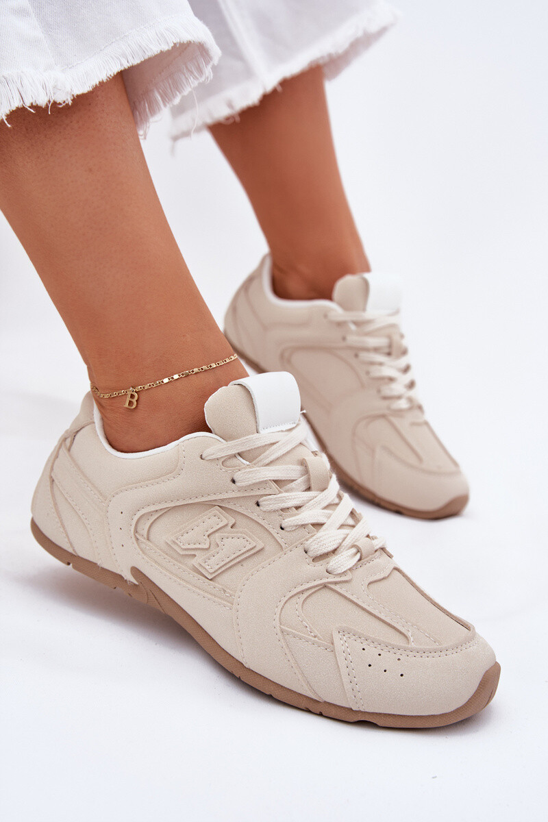 Boto Dámské Sportovní Boty Z Eko Semiše Béžové Dorella