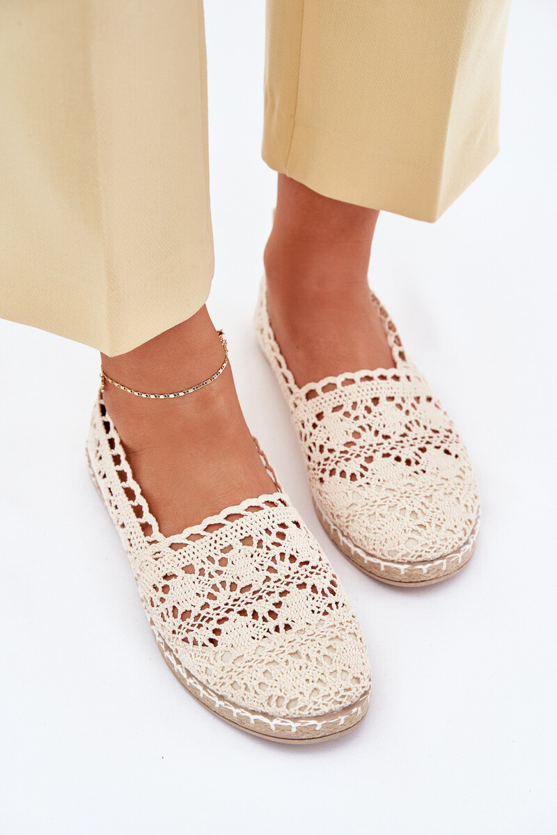 Boto Dámské Béžové Espadrilky S Krajkou Adelira