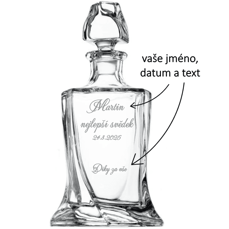 Dekorant Křišťálová karafa na whisky pro svědka NEJLEPŠÍ SVĚDEK