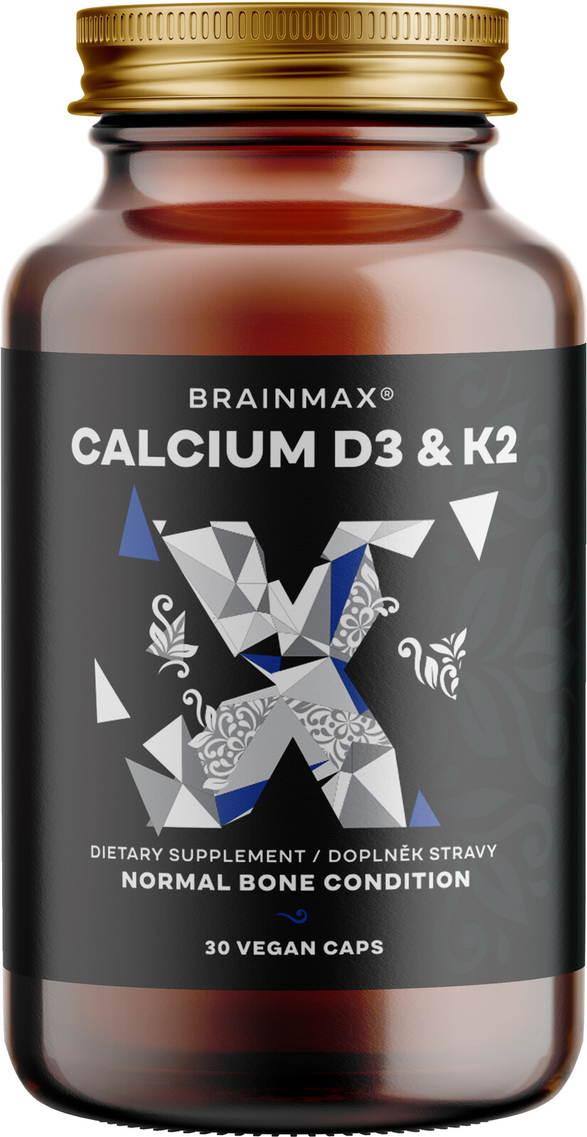 BrainMax Calcium D3 & K2, vápník s vitamínem D3 & K2, 30 rostlinných kapslí