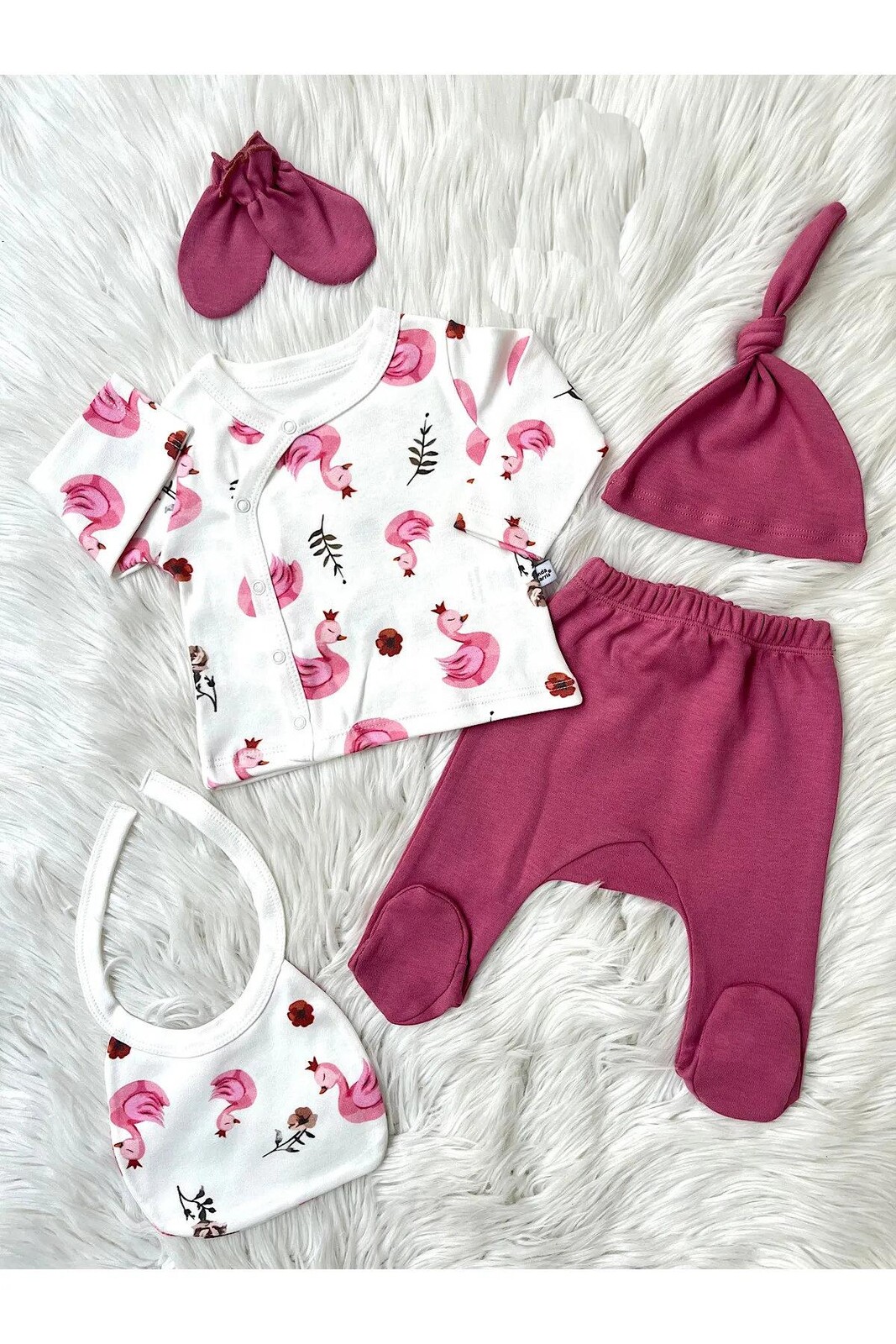 50334 Dewberry Newborn Unisex Baby Hospital Discharge Set-PLUM