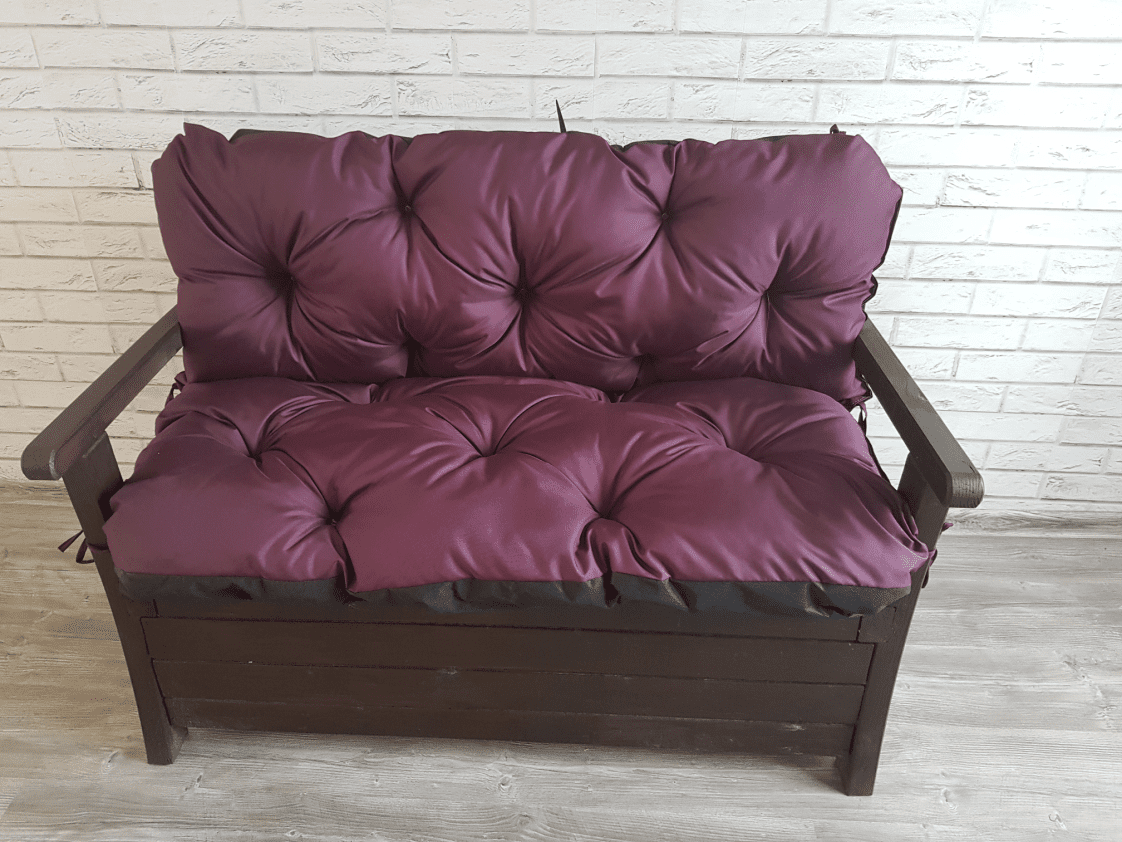 VLASTNÍ ROZMĚR prošívané sezení JONAS, polstr na zahradní lavici - sedák s opěrkou, švestková 15, Mybesthome