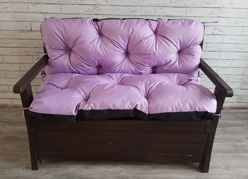 VLASTNÍ ROZMĚR prošívané sezení JONAS, polstr na zahradní lavici - sedák s opěrkou, lila 30, Mybesthome
