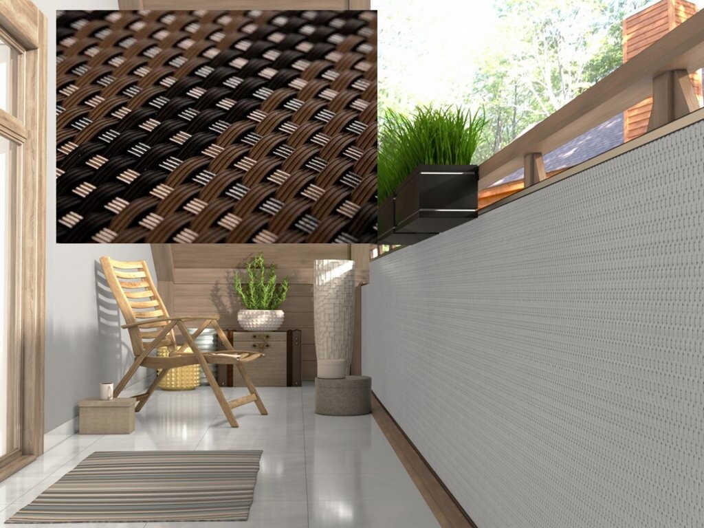 Produkt VLASTNÍ ROZMĚR balkonová ratanová zástěna MALMO, mix hnědá, výška 100 cm, 1300 g/m2 MyBestHome