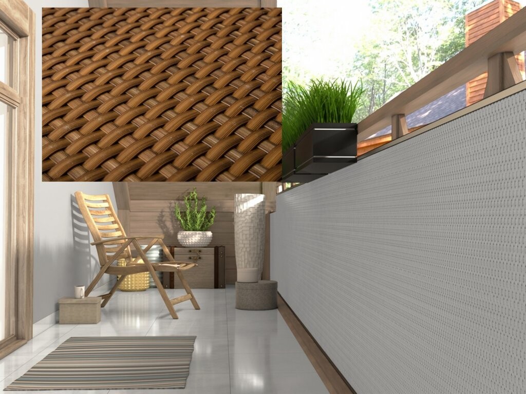 Produkt VLASTNÍ ROZMĚR balkonová ratanová zástěna MALMO, světle hnědá, výška 100 cm, 1300 g/m2 MyBestHome