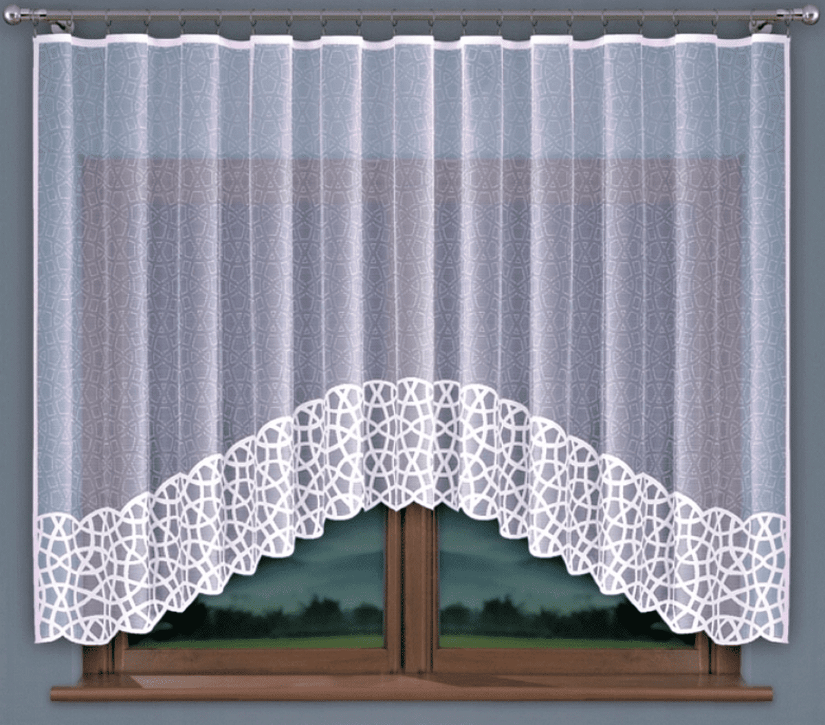 Dekorační oblouková krátká záclona na žabky CEZARIA 150 bílá 250x150 cm MyBestHome