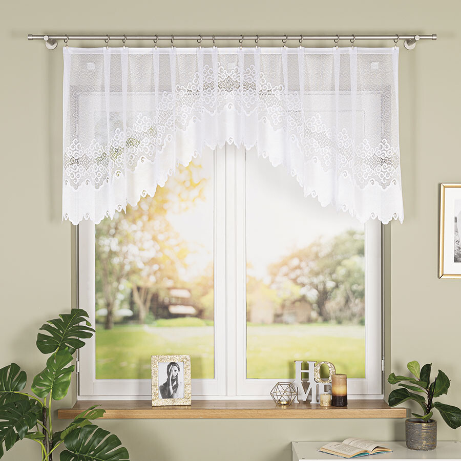 Dekorační oblouková krátká záclona na žabky MODESTA 80 bílá 250x80 cm MyBestHome