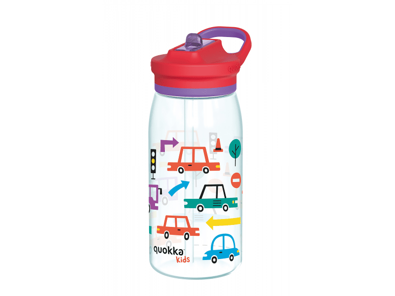 QUOKKA plastová láhev s pítkem glow kids CARS 580 ML