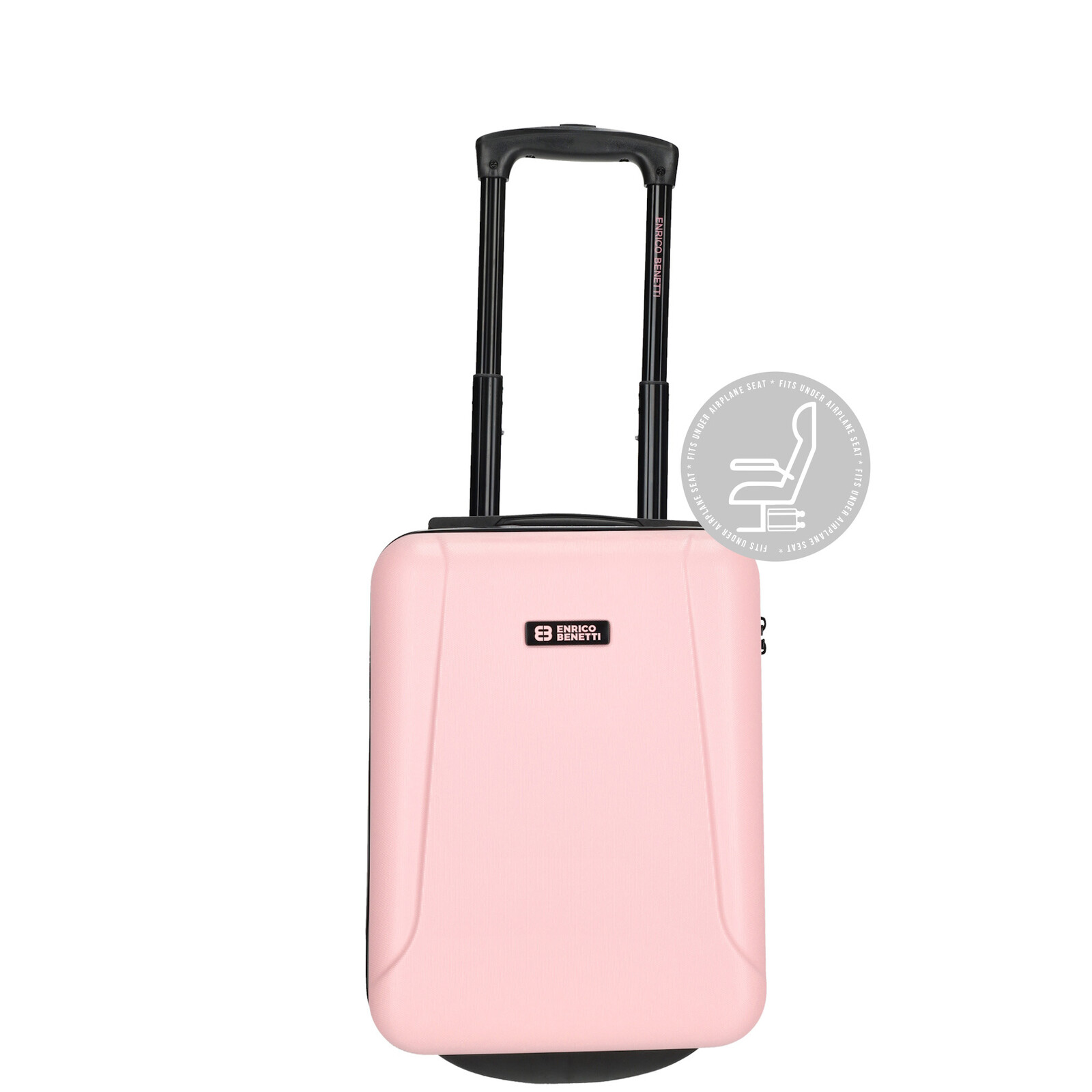 Kabinový kufr podsedadlový ABS 22L Enrico Benetti - růžový - dvě kolečka