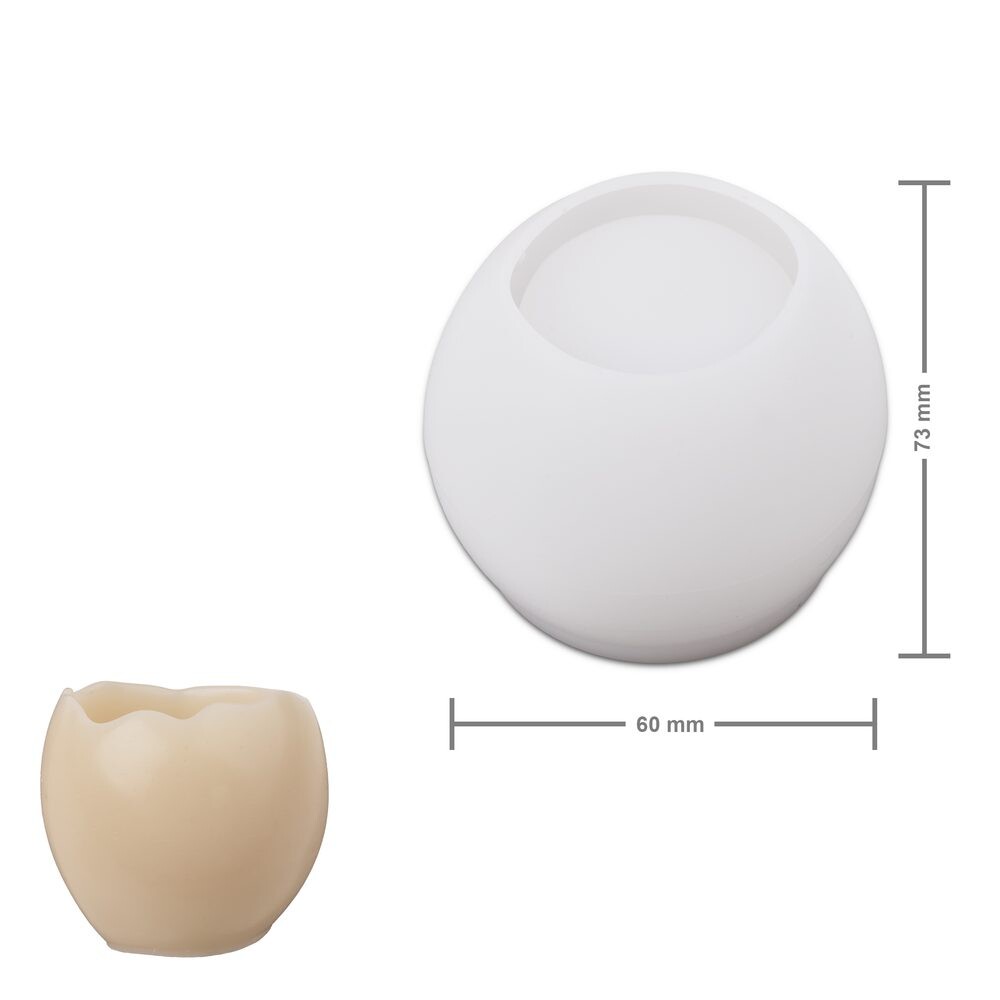 Manumi silikonová forma na odlévání kreativní hmoty 82 x 73 mm nádoba květináč ve tvaru vejce - 1 ks