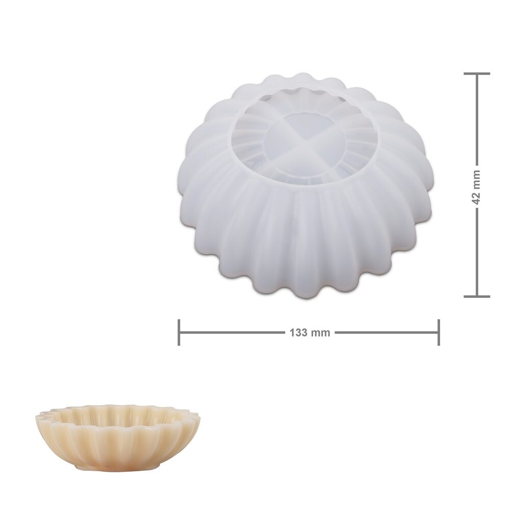 Manumi silikonová forma na odlévání kreativní hmoty 133 x 42 mm ve tvaru misky s reliéfy - 1 ks