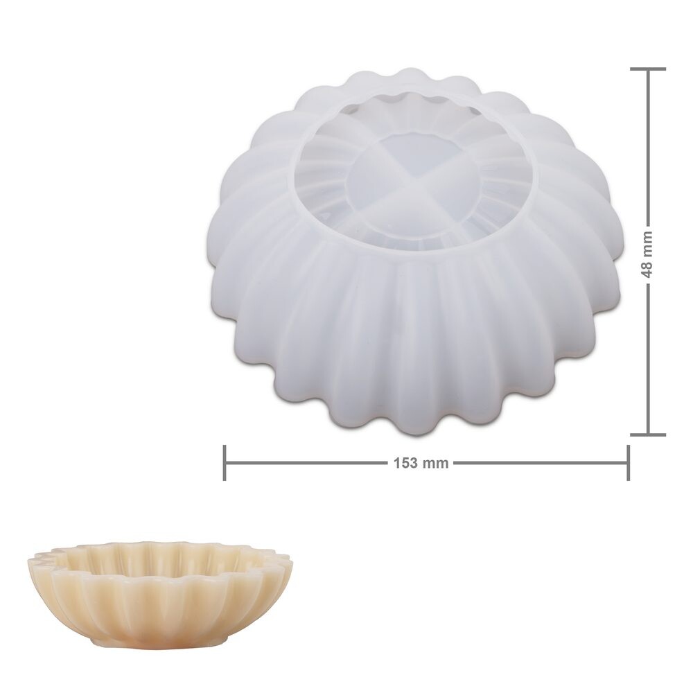 Manumi silikonová forma na odlévání kreativní hmoty 153 x 48 mm ve tvaru misky s reliéfy - 1 ks