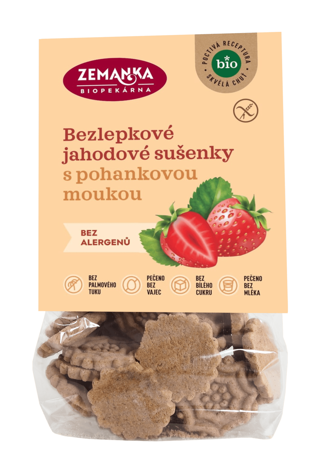 ZEMANKA Bezlepkové pohankovo - jahodové bio sušenky 100 g