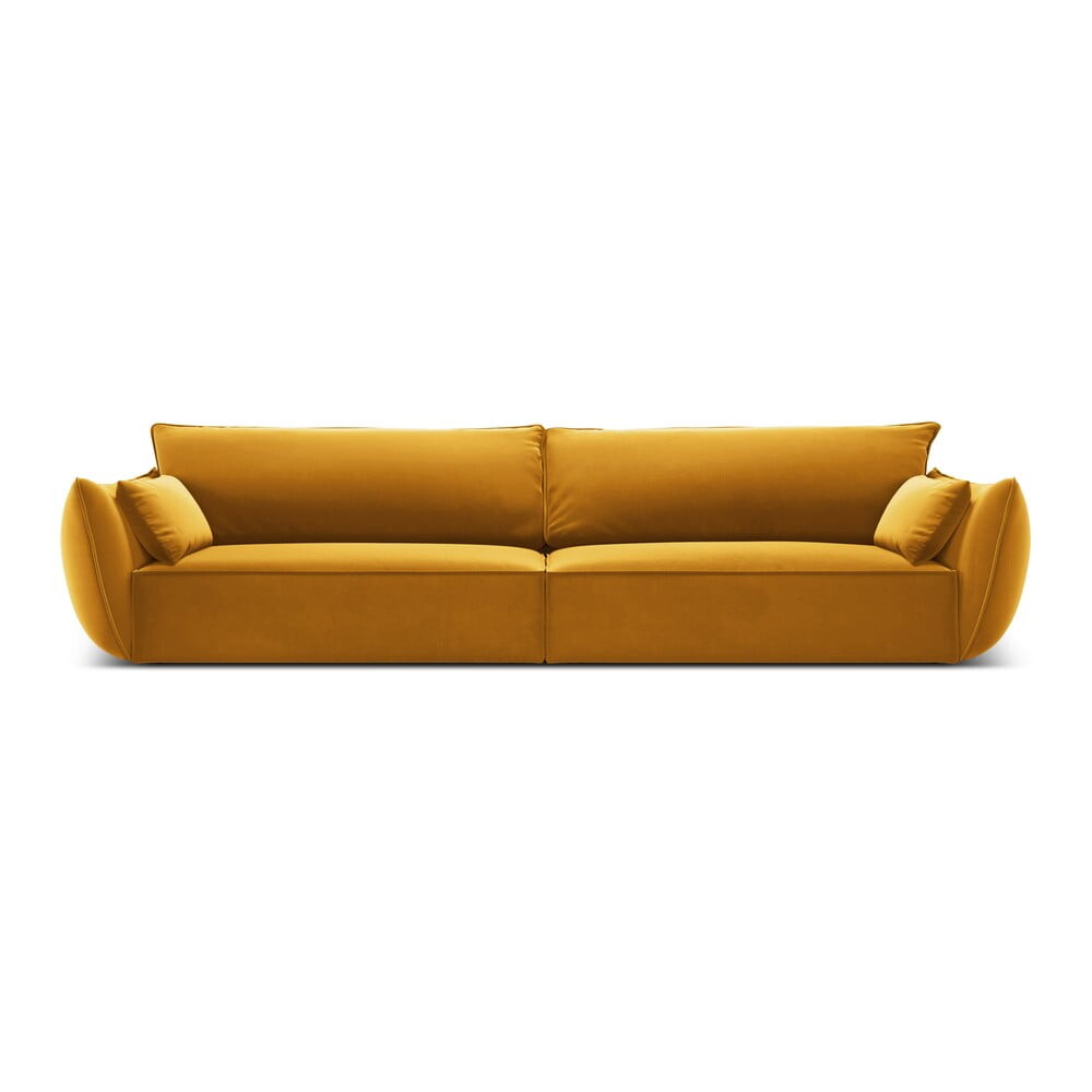 Sametová pohovka v hořčicové barvě 248 cm Vanda – Mazzini Sofas