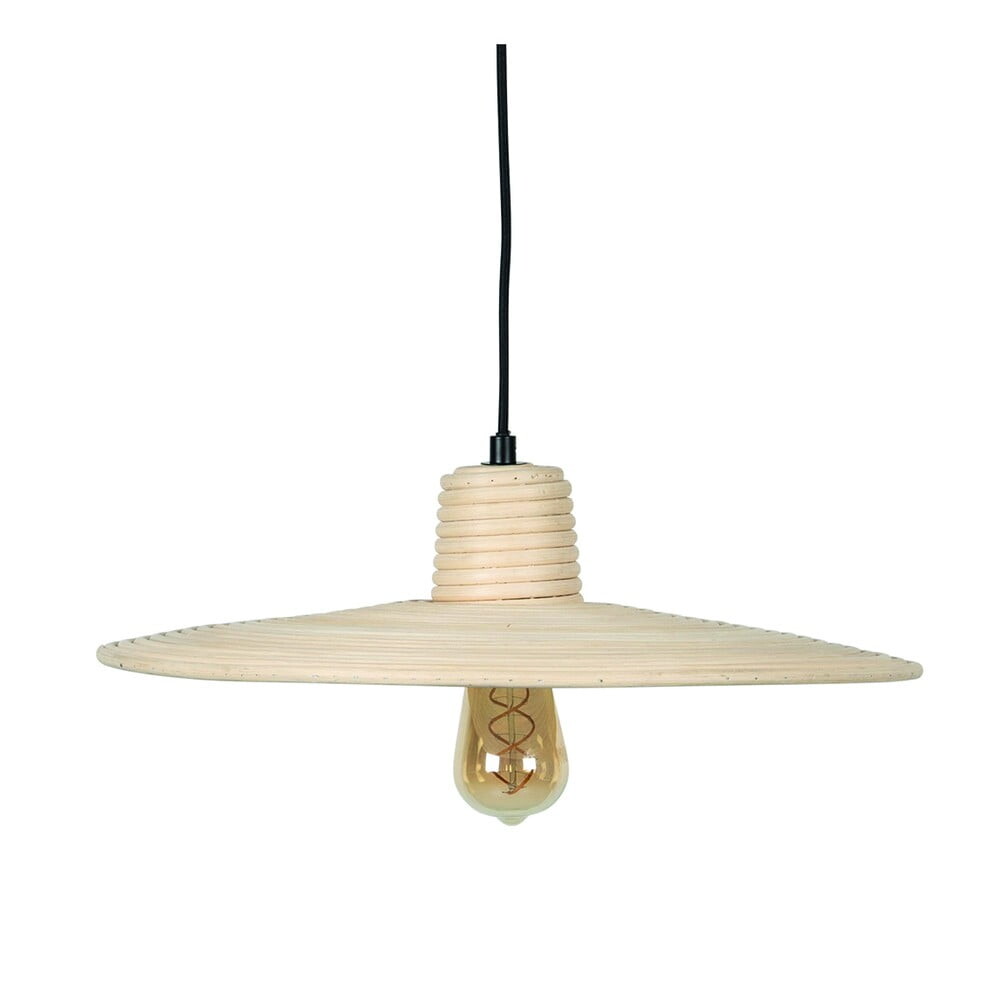 Stmívatelné závěsné svítidlo ve světle přírodní barvě s ratanovým stínidlem ø 45 cm Balance – Zuiver