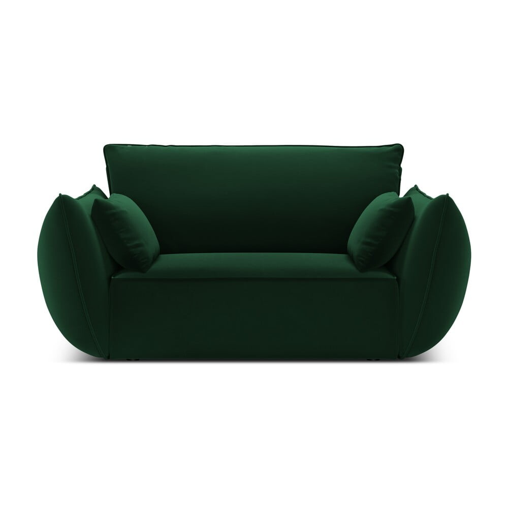 Tmavě zelené sametové křeslo Vanda – Mazzini Sofas