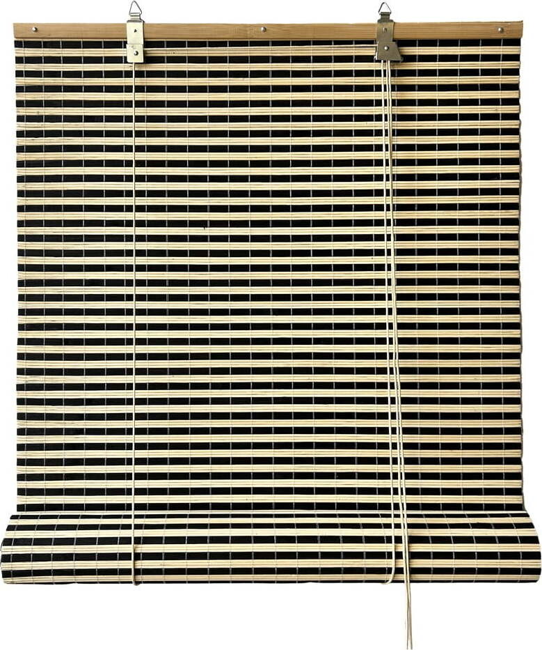 Černá/v přírodní barvě bambusová roleta 100x160 cm Vela – Gardinia