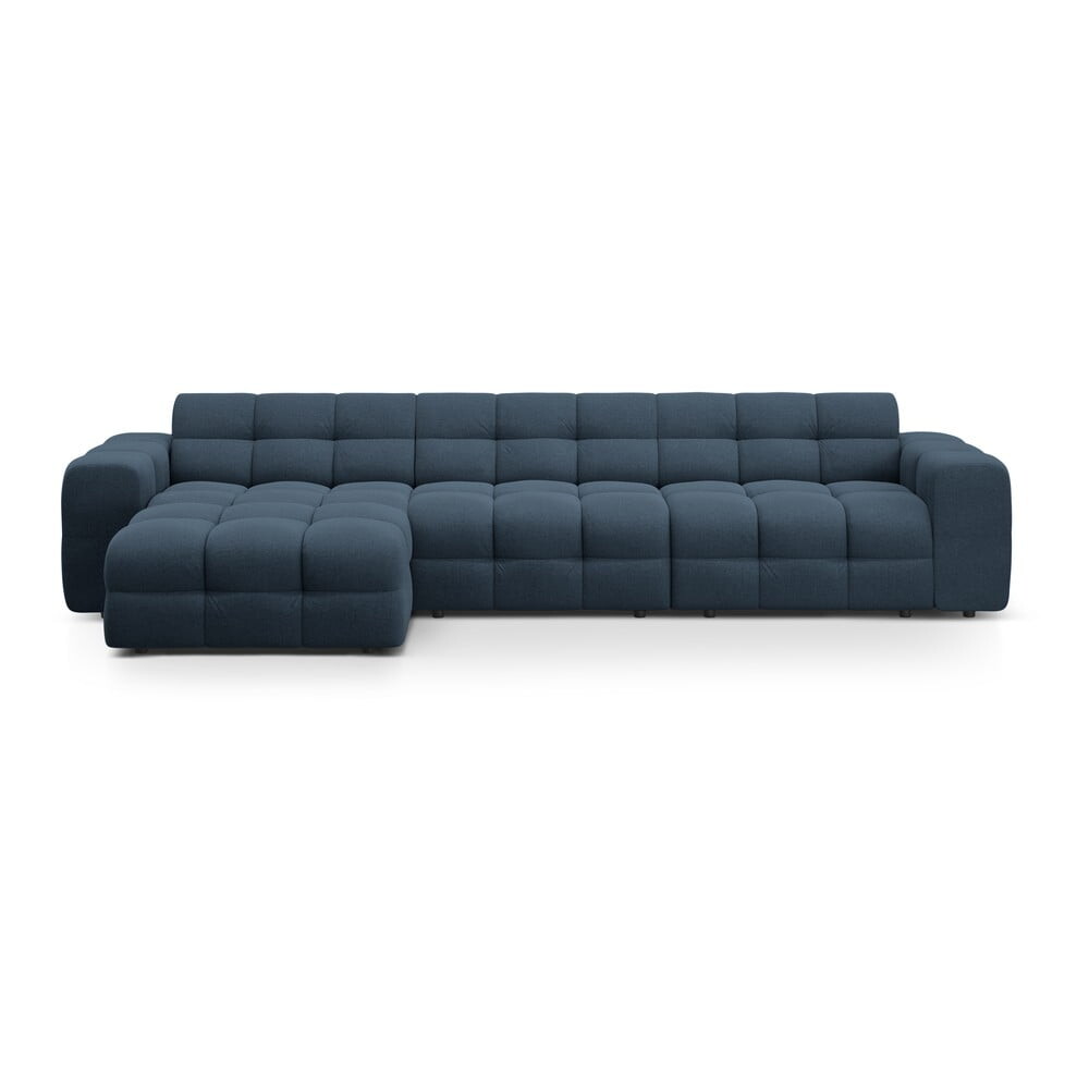 Tmavě modrá rohová pohovka (levý roh/s lenoškou) Kendal – Micadoni