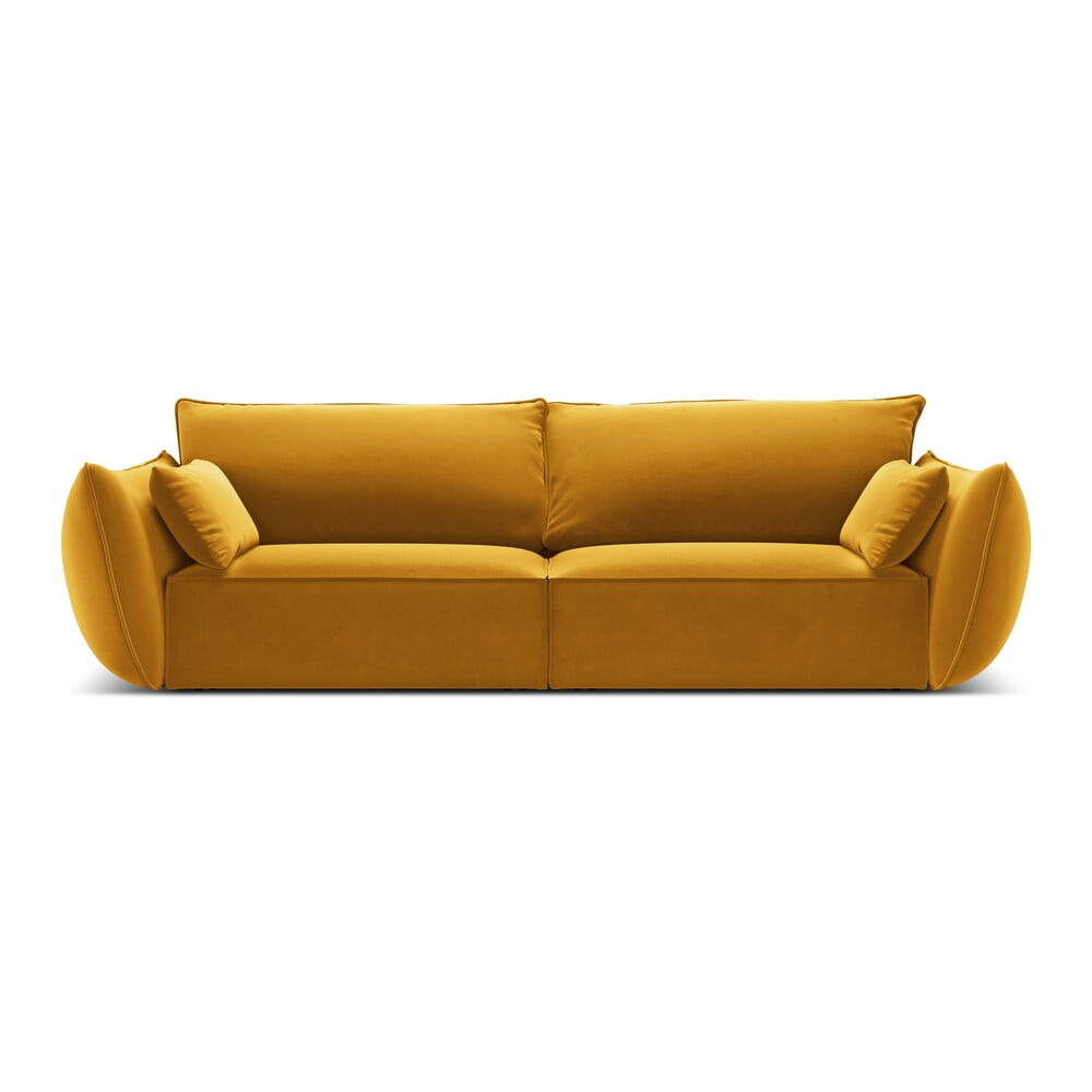 Sametová pohovka v hořčicové barvě 208 cm Vanda – Mazzini Sofas