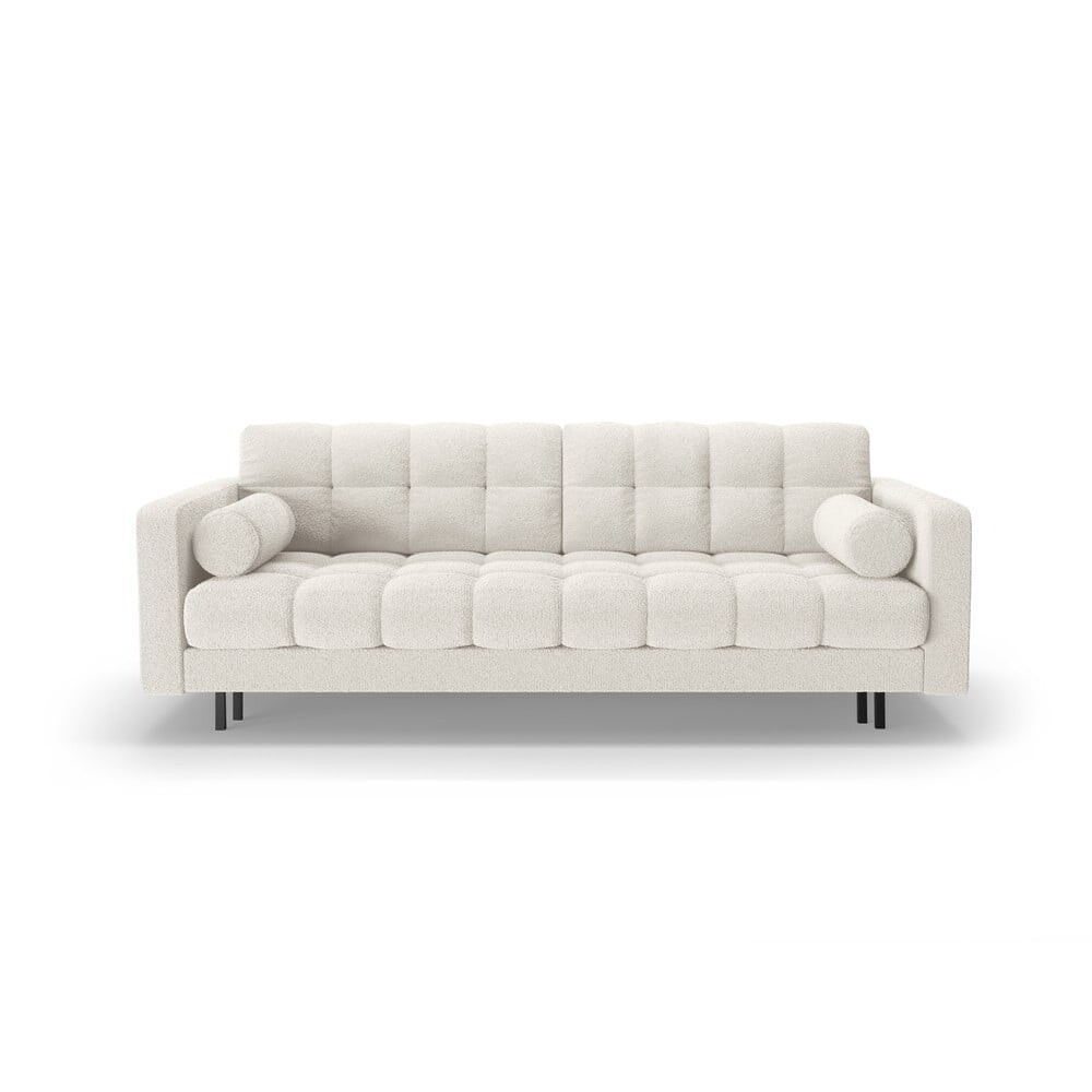 Krémová rozkládací/s úložným prostorem pohovka z textilie bouclé 222 cm Bali – Cosmopolitan Design