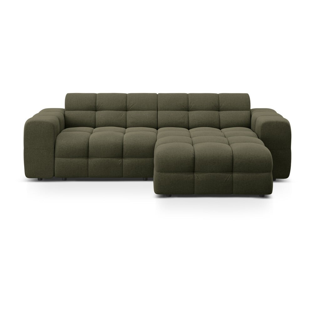 Zelená rohová pohovka (pravý roh/s lenoškou) Kendal – Micadoni