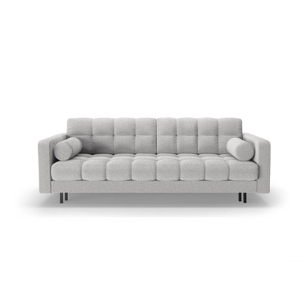 Světle šedá rozkládací/s úložným prostorem pohovka z textilie bouclé 222 cm Bali – Cosmopolitan Design