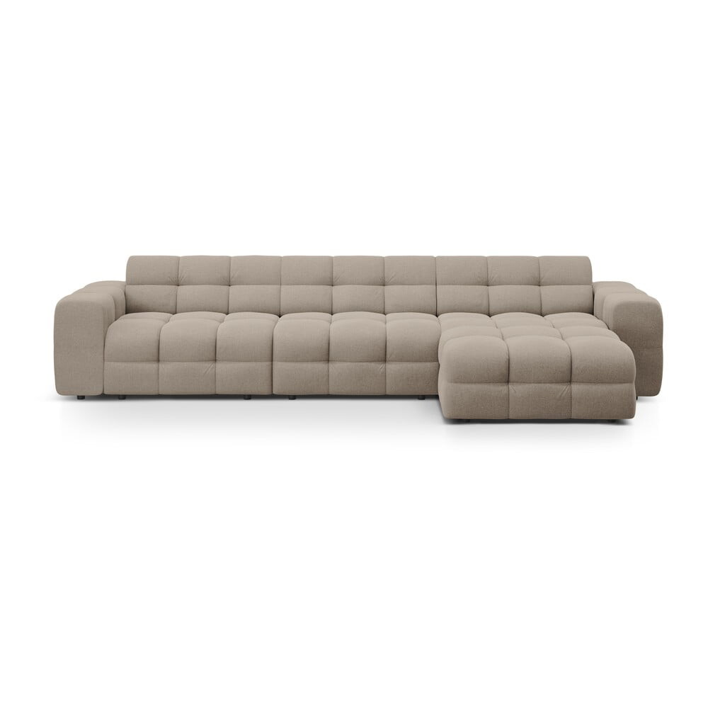 Hnědá rohová pohovka (pravý roh/s lenoškou) Kendal – Micadoni