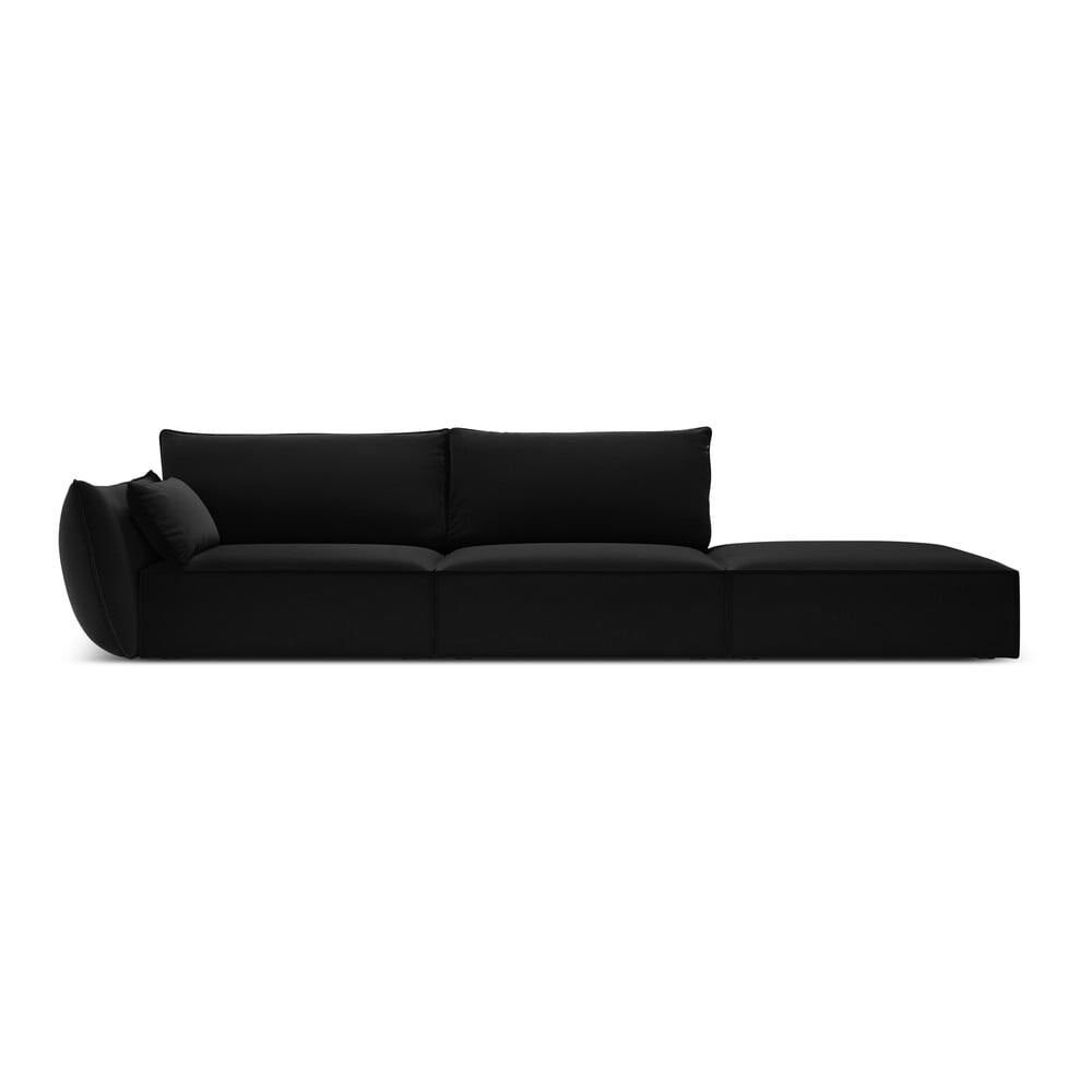 Černá sametová pohovka levý roh 264 cm Vanda – Mazzini Sofas