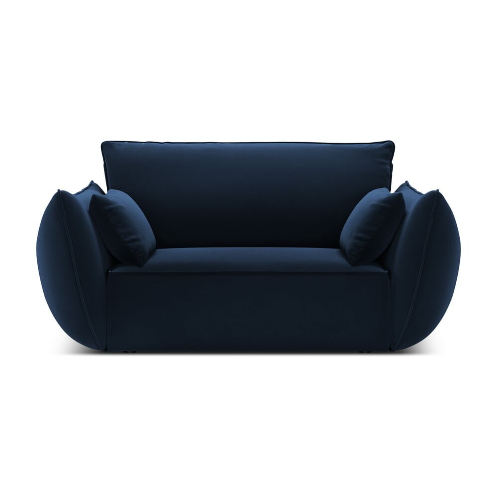 Tmavě modré sametové křeslo Vanda – Mazzini Sofas
