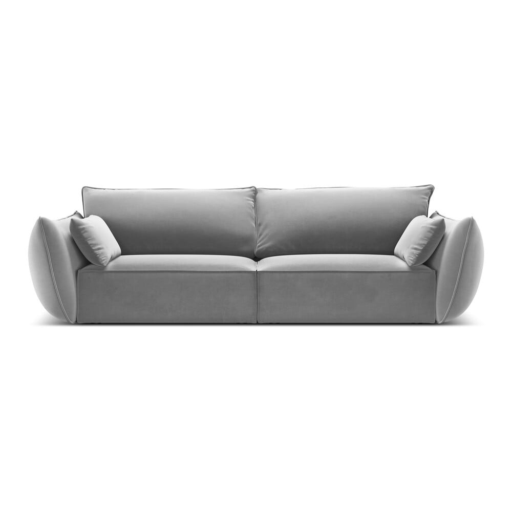 Světle šedá sametová pohovka 208 cm Vanda – Mazzini Sofas