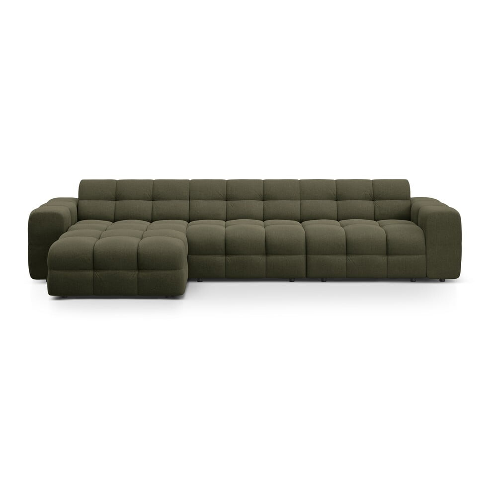 Zelená rohová pohovka (levý roh/s lenoškou) Kendal – Micadoni