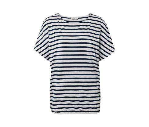 Tchibo - Halenkové tričko se spadlými rameny - pro ženy - vel. S 36/38 - barva: modrá/s proužky