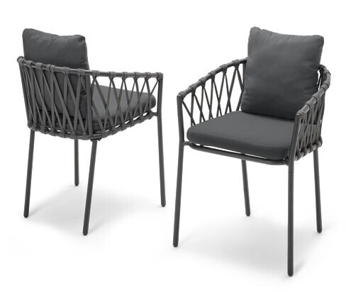 Tchibo - Jídelní křesla s textilním výpletem - barva: černá