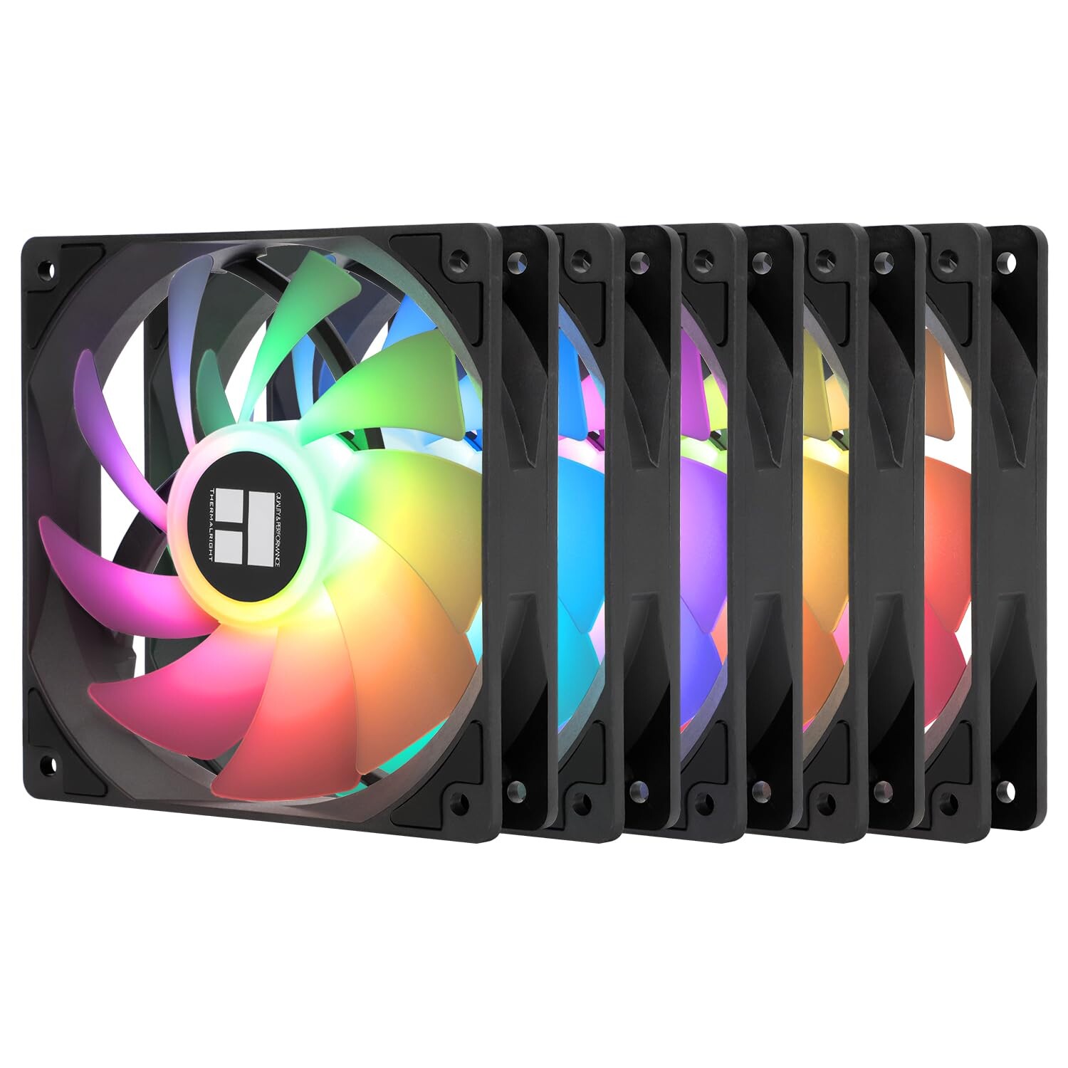 Počítačové ventilátory 120 mm x 120 mm 1550 ot/min s Rgb podsvícením 5.szt