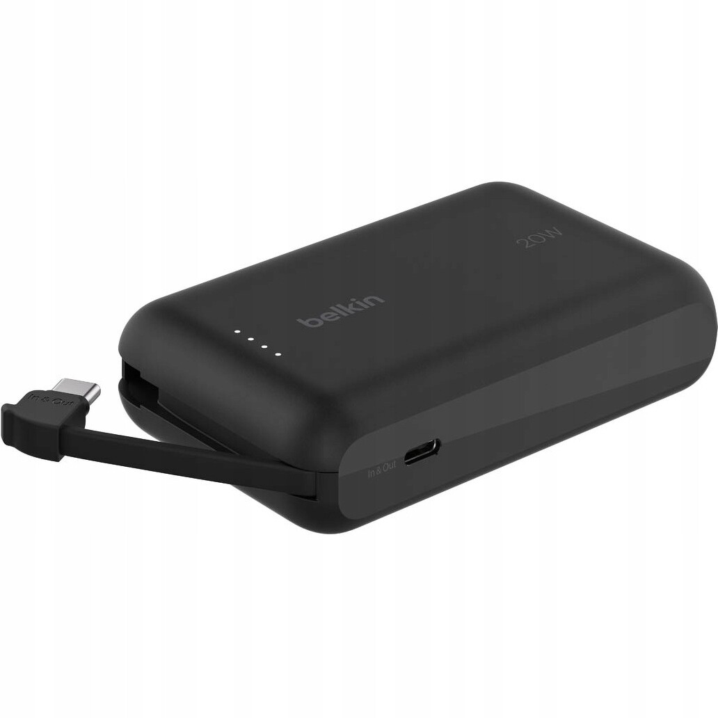 Baterie, Power Bank 10000 mAh 10K, Belkin Bc, vestavěný kabel Usb-c Pd 20W