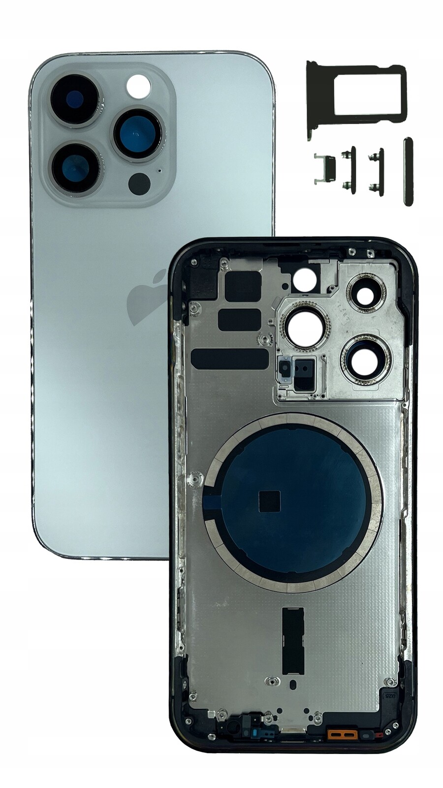 Kompletní pouzdro Bílé pro Apple iPhone 14 Pro, tělo rámeček, zadní kryt