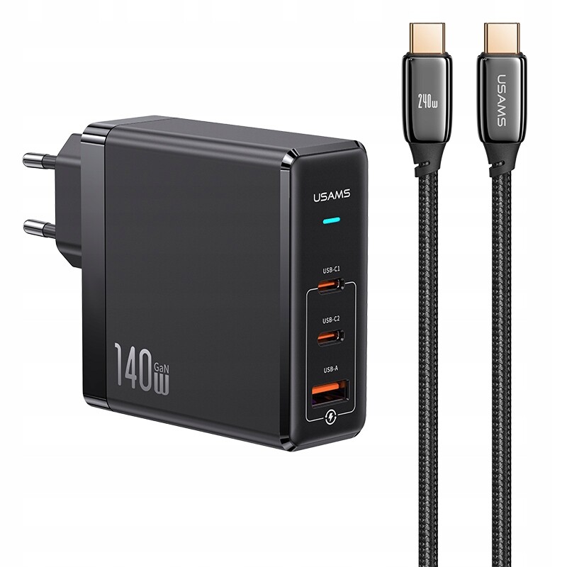 P4Y Sada nabíječka US-CC168 Usb C Usb A 140W US-SJ581 Usb-c na Usb-c 2 m