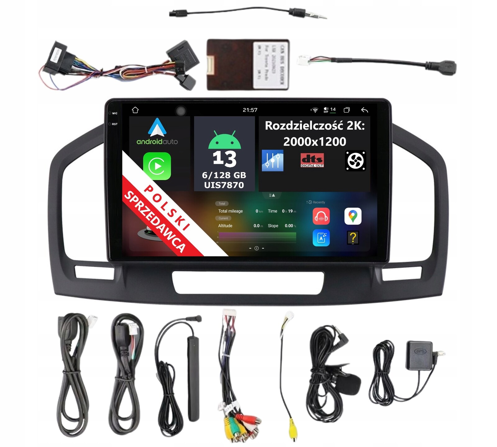 2K Hd Rádio 2DIN Navigace Android Opel Insignia A 6/128 Gb Dsp Carplay Lte