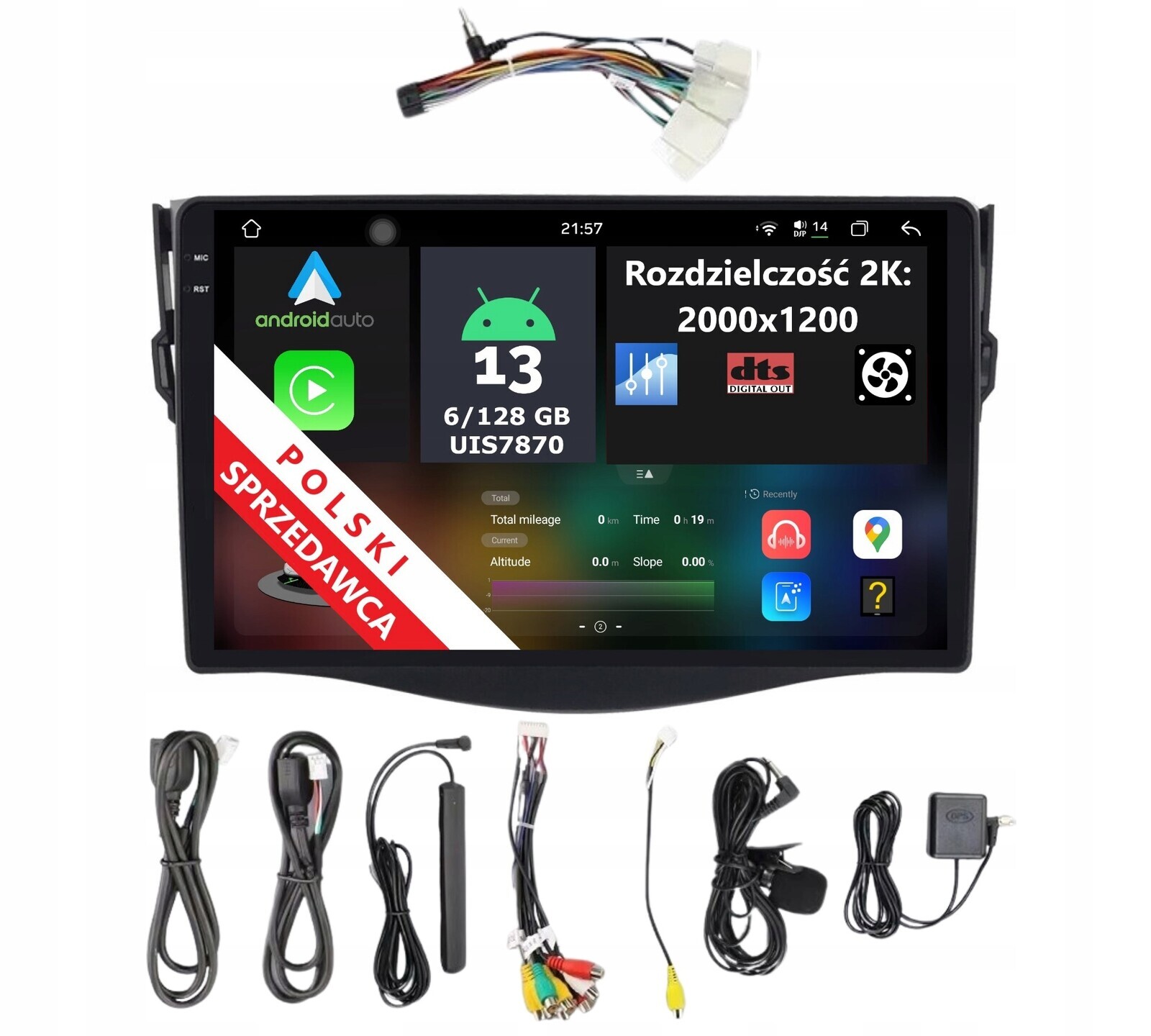 2K Hd Qled Navigace Android Toyota RAV4 3 III 6/128 Gb Dsp Carplay Lte