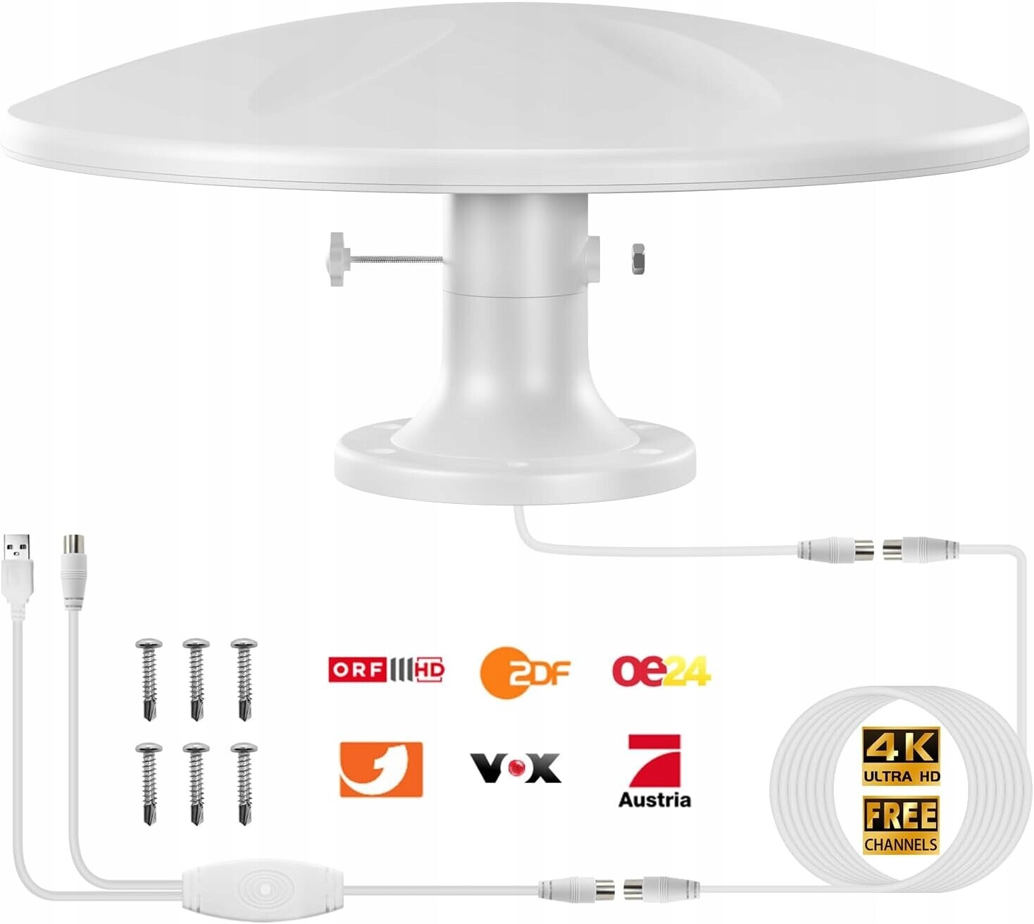 Anténa automobilová DVB-T2/DVB-T s externím zesilovačem 1800p 4K Ufo