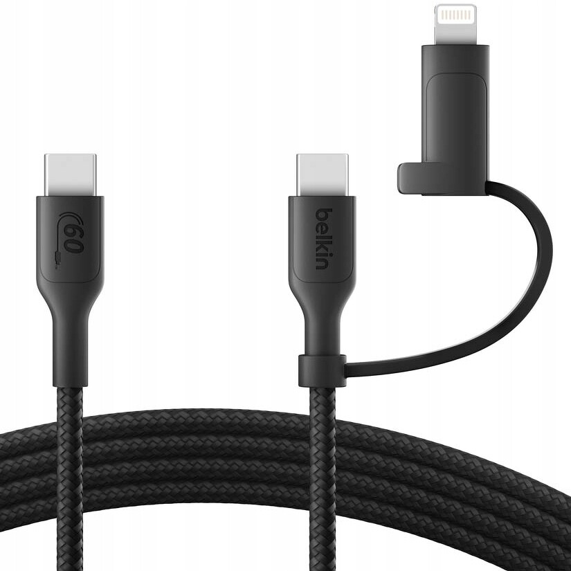 Usb-c na Usb-c a Lightning kabel, Belkin Pro 2v1, 60W, 3A, Pd, MFi, 1,5m