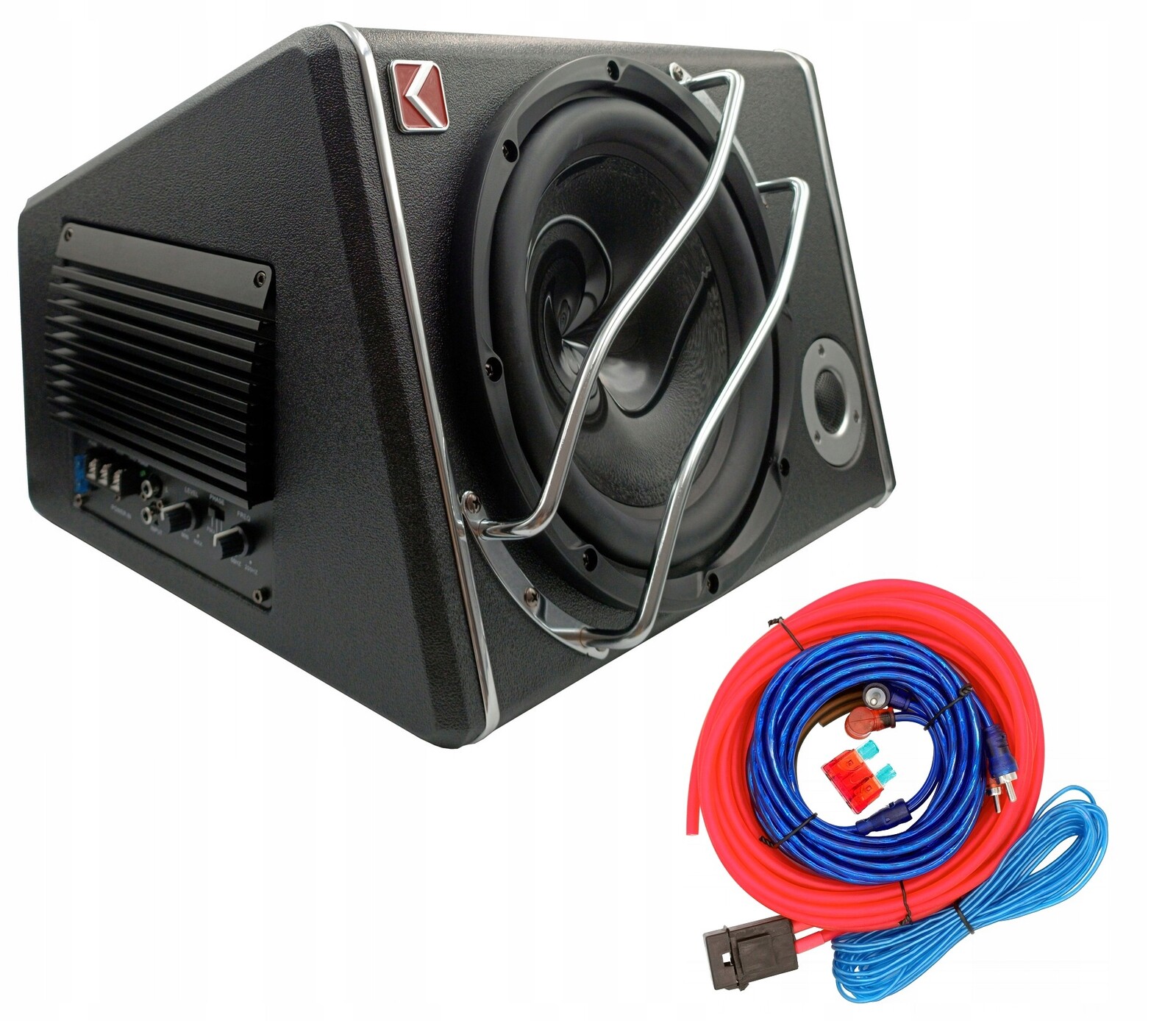 Subwoofer do auta aktivní basová skříň 25 cm SB-1021 100W kabeláž