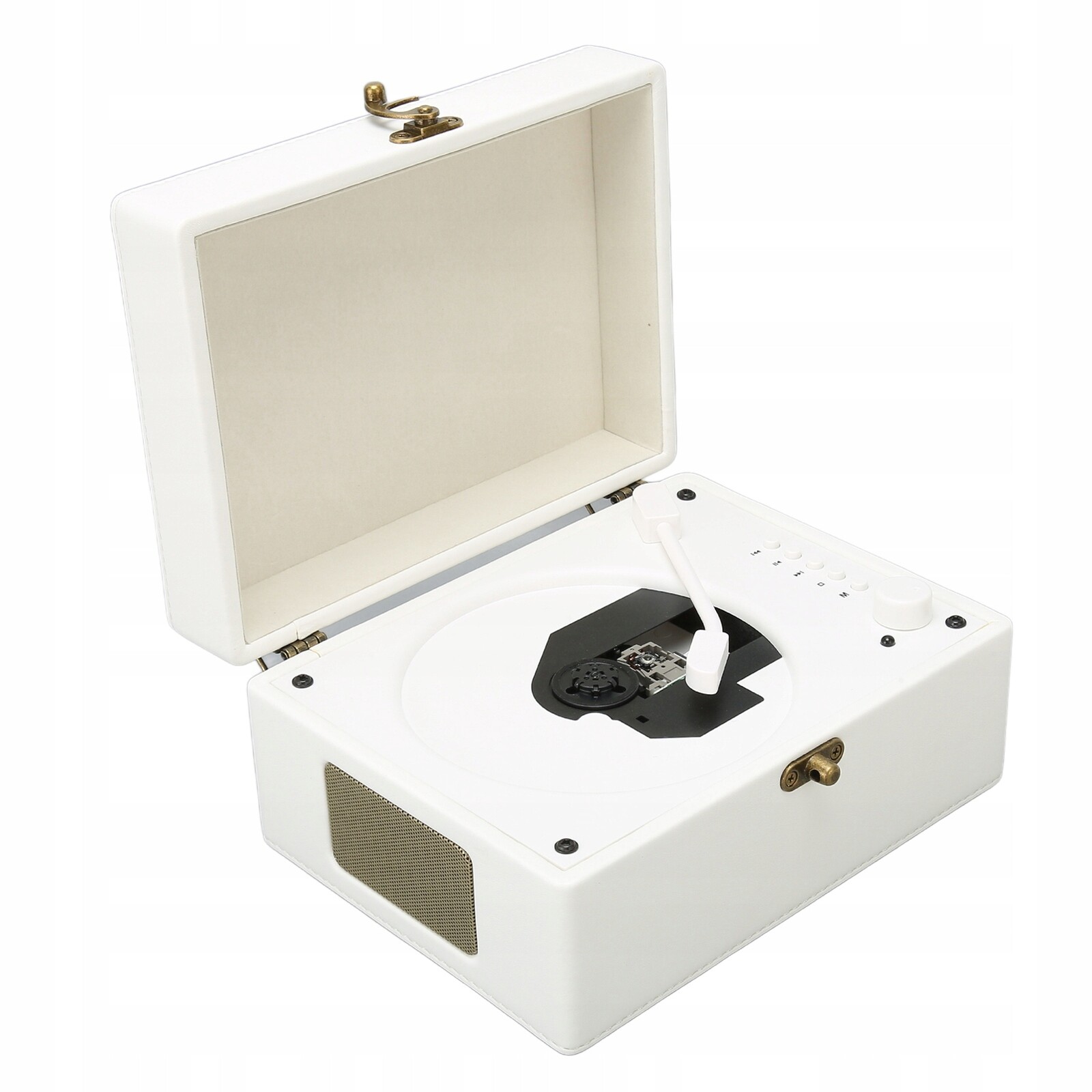 Aux Usb Bílý MP3 Přehrávač Přenosný CD Reproduktor Bluetooth